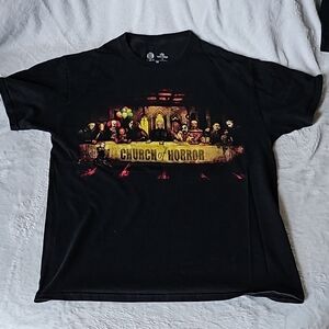 Black Short Sleeve Tee with Colorful Graphic Design